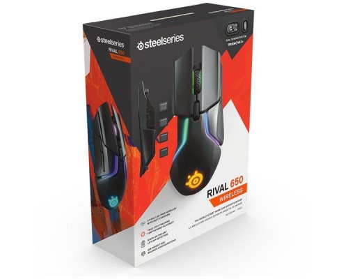 Мышь Steelseries Rival 650 черный оптическая (12000dpi) беспроводная USB игровая (7but)