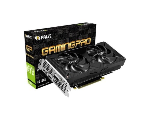 Видеокарта 6Gb PCI-E DDR6 Palit PA-RTX2060 GamingPro 6G DVI+HDMI+DP+USB-C (RTL)