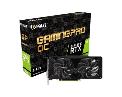 Видеокарта 6Gb PCI-E DDR6 Palit PA-RTX2060 GamingPro OC 6G DVI+HDMI+DP+USB-C (RTL)