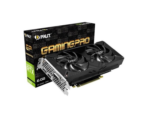 Видеокарта 6Gb PCI-E DDR6 Palit PA-RTX2060 GamingPro OC 6G DVI+HDMI+DP+USB-C (RTL)