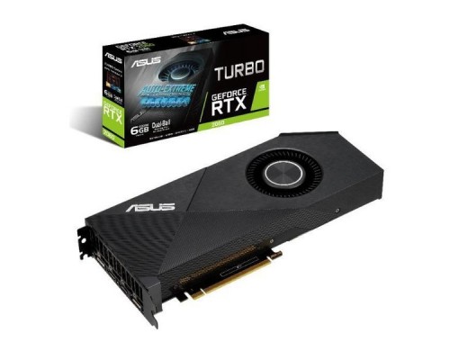 Видеокарта 6Gb PCI-E DDR6 ASUS TURBO-RTX2060-6G (RTL) 2xHDMI+2xDP GeForce  RTX2060