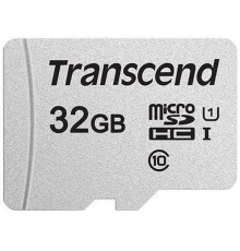 Карта памяти microHCXC Transcend 300S, 32 Гб, UHS-I Class U1, чтение: до 95Мб/с, запись: до 45Мб/с, без адаптера                                                                                                                                          