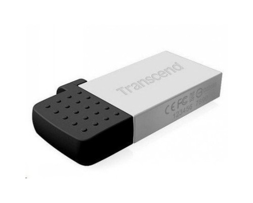 Флеш накопитель 64GB Transcend JetFlash 380, USB 2.0, OTG, серебро золото, MicroUSB + USB-A