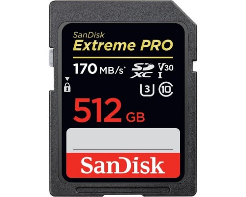 Флеш карта SD 512GB SanDisk SDXC Class 10 V30 UHS-I U3 Extreme Pro, 170MB/s