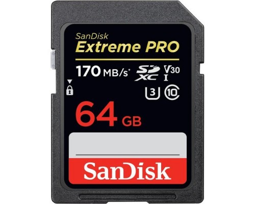 Флеш карта SD 64GB SanDisk SDXC Class 10 V30 UHS-I U3 Extreme Pro 170MB/s