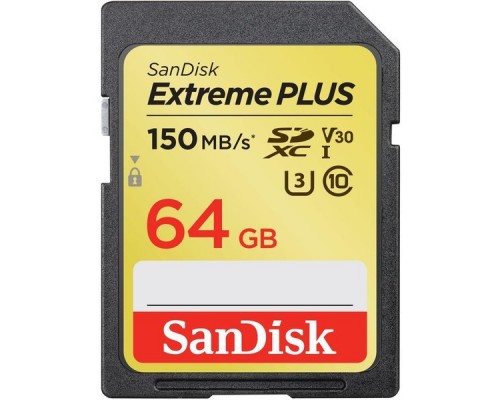 Флеш карта SD 64GB SanDisk SDXC Class 10 V30 UHS-I U3 Extreme Plus 150MB/s