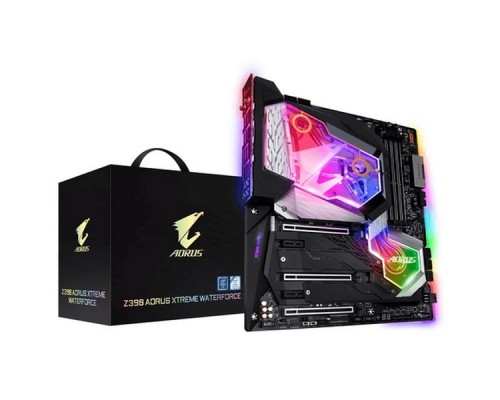 Материнская плата Z390 AORUS XTREME WATERFORCE, Socket 1151, Intel®Z390, 4xDDR4-2666, HDMI, 3xPCI-Ex16, 2xPCI-Ex1, 6xSATA3(RAID 0/1/5/10), 3xM.2, 8 Ch Audio, 1xGLan, 1x10GLan, Wi-Fi, (2+4)xUSB2.0, (6+2)xUSB3.1, (2+1)xUSB3.1 Type-C™, ATX, RTL,