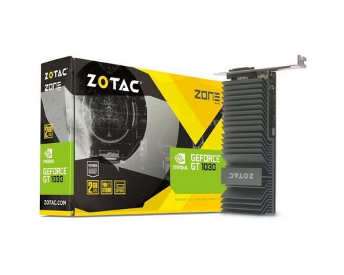 Видеокарта Zotac GT 1030, ZONE Edition Low Profile 2GB, 64bit, GDDR5, DVI-D/HDMI RTL  (ZT-P10300B-20L)