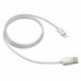 Кабель Lightning/USB, braided, metallic shell, cable length 1m, Pearl White CANYON CNE-CFI3PW