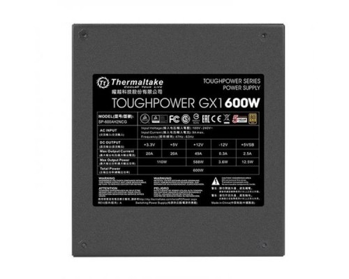 Блок питания Thermaltake Toughpower GX1 600W (PS-TPD-0600NNFAGE-1) v.2.4,A.PFS,80 Plus Gold,Fan 12 cm,Retail