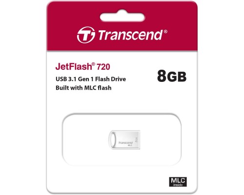 Флэш-драйв Transcend JetFlash 720S, 8 Гб, USB 3.1 gen.1, MLC