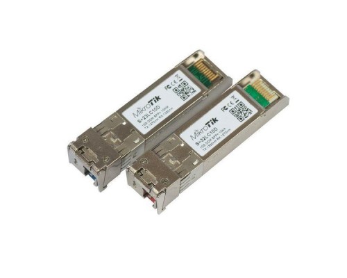 Сетевое оборудование MIKROTIK S+2332LC10D Комплект из 2 шт bidirectional SFP 10G 10km modules (10G T1270nm/R1330nm, Single LC-connector + 10G T1330nm/R1270nm, Single LC-connector)