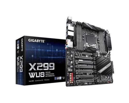 Материнская плата GIGABYTE X299-WU8, Socket 2066, Intel®X299, 8xDDR4-2667, 7xPCI-Ex16, 8xSATA3,(RAID 0/1/5/10) 1xM.2, 8 Ch Audio, 2xGLan, (2+0)xUSB2.0, (7+4)xUSB3.1, (1+0)xUSB3.1 Type-C™, 1xPS/2, ATX, RTL,