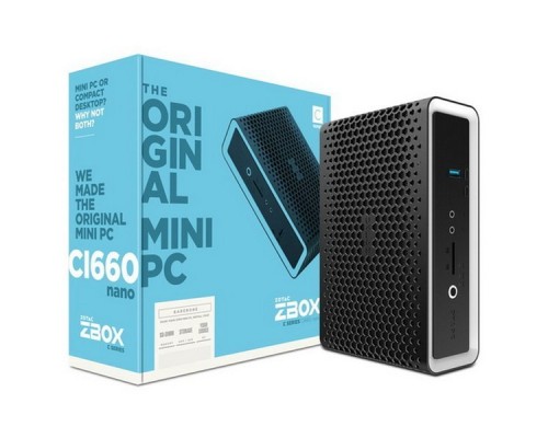 Платформа Zotac ZBOX-CI660NANO-BE i7 8550U, FanLess, DDR4-2400, SATA 6.0, Dual GLan, WIFI, BT, 5xUSB 3.0, 2xUSB3.1Type C, DP, HDMI, EU+UK PLUG, RTL