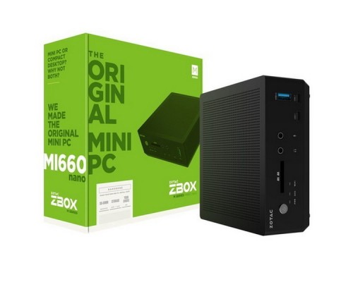 Платформа Zotac ZBOX-MI660NANO-BE i7 8550U, DDR4-2400, SATA 6.0, Dual GLan, WIFI, BT, 5xUSB 3.0, 2xUSB3.1Type C, DP, HDMI, EU+UK PLUG, RTL