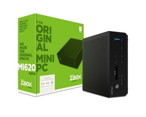 Платформа системного блока с ЦПУ ZBOX-MI620NANO-BE  i3 8130U, FanLess, 2xSoDimm DDR4-2400, SATA 6.0, Dual GLan, WIFI, BT, 5xUSB 3.0, 2xUSB3.1Type C, DP, HDMI, EU+UK PLUG, RTL