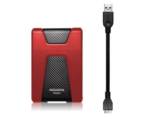 Внешний жесткий диск ADATA HD650 1Тб USB 3.1 Цвет красный AHD650-1TU31-CRD
