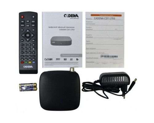 Ресивер DVB-T2 Cadena CDT-1793 черный