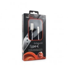 Кабель USB 2.0 A--USB 3.1 (Type-C) 1.0m Cablexpert CC-P-USBC02W-1M серия Platinum,  белый                                                                                                                                                                 