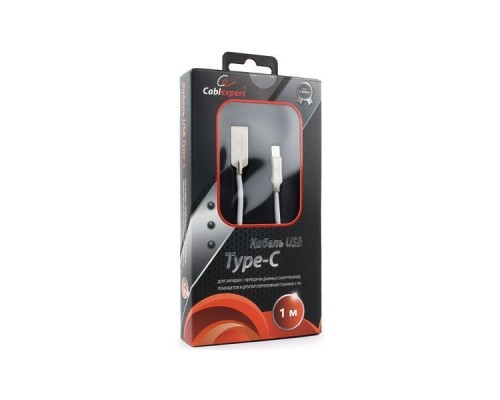 Кабель USB 2.0 A--USB 3.1 (Type-C) 1.0m Cablexpert CC-P-USBC02W-1M серия Platinum,  белый