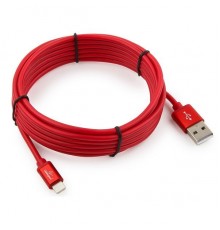 Кабель USB 2.0 A--Lightning 3.0м Cablexper CC-S-APUSB01R-3M серия Silver, красный                                                                                                                                                                         