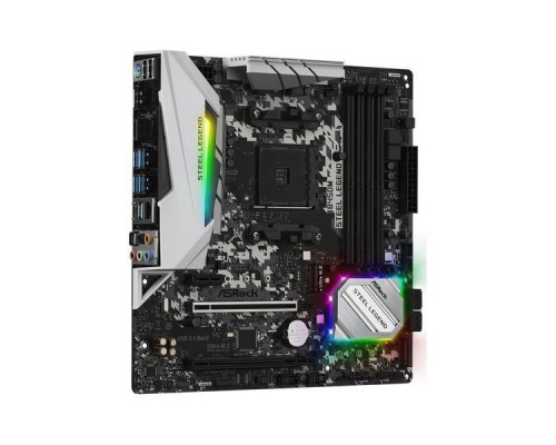 Материнская плата AMD B450 SAM4 MATX B450M STEEL LEGEND ASROCK