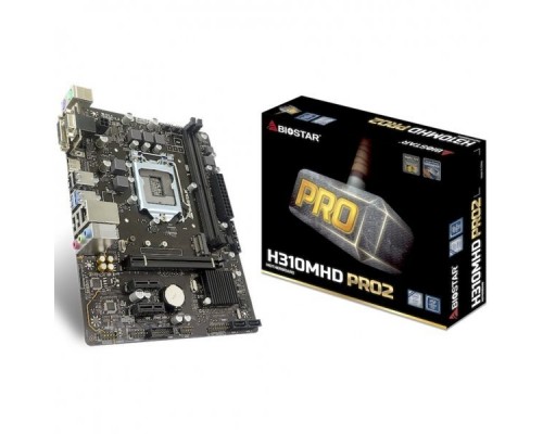 Материнская плата H310MHD PRO2, Socket 1151, Intel®H310, 2xDDR4-2666, D-SUB+DV-D+HDMI, 1xPCI-Ex16, 2xPCI-Ex1, 4xSATA3, 1xM.2, 8 Ch Audio, GLan, (4+2)xUSB2.0, (2+4)xUSB3.1, 2xPS/2, mATX, RTL