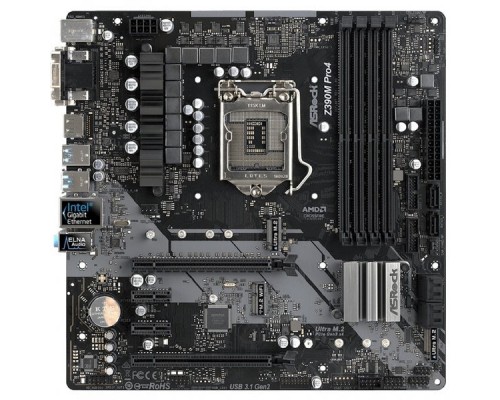 Материнская плата ASROCK Z390M PRO4, Socket 1151, Intel®Z390, 4xDDR4-2666, D-SUB+DVI-D+HDMI, 2xPCI-Ex16, 2xPCI-Ex1, 6xSATA3(RAID 0/1/5/10), 3xM.2, 8Ch Audio, 1xGLan, (0+3)xUSB2.0, (5+4)xUSB3.1, 1xUSB3.1 Type-C™, 2xPS/2, mATX, OEM