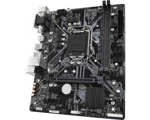 Материнская плата H310M S2H 2.0, Socket 1151, Intel®H310, 2xDDR4-2666, D-SUB+DVI-D+HDMI, 1xPCI-Ex16, 2xPCI-Ex1, 4xSATA3, 1xM.2, 8 Ch Audio, GLan, (4+2)xUSB2.0, (2+2)xUSB3.1, 2xPS/2, mATX, RTL,