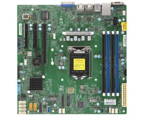 Материнская плата MB Supermicro MBD-X11SCL-F-O - microATX, LGA1151v2, iC242, 4xDDR4, 6xSATA, 2x1GbE, IPMI, VGA