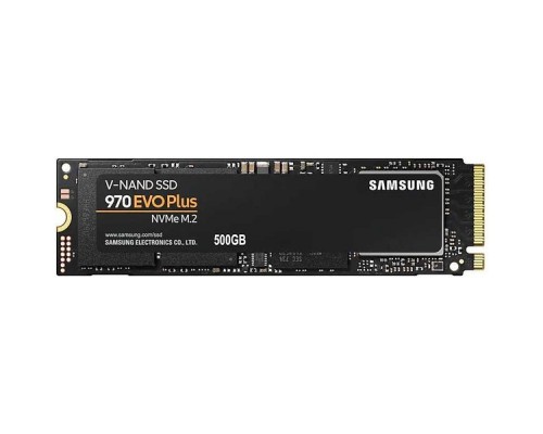 Жесткий диск SSD M.2 2280 500GB Samsung 970 EVO Plus Client SSD MZ-V7S500BW PCIe Gen3x4 with NVMe, 3500/3200, IOPS 480/550K, MTBF 1.5M, 3D NAND TLC, 512MB, 300TBW, NVMe 1.3, RTL  (628116)