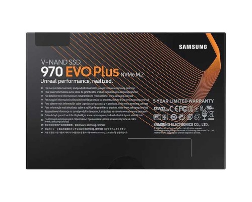 Жесткий диск SSD M.2 2280 500GB Samsung 970 EVO Plus Client SSD MZ-V7S500BW PCIe Gen3x4 with NVMe, 3500/3200, IOPS 480/550K, MTBF 1.5M, 3D NAND TLC, 512MB, 300TBW, NVMe 1.3, RTL  (628116)