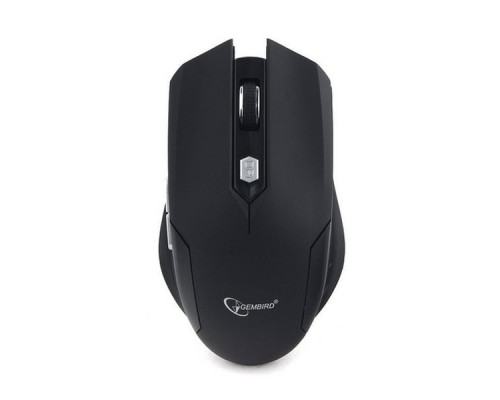 Мышь Мышь беспроводная Gembird MUSW-240, 2.4ГГц, черный, soft touch, 5 кнопоки+колесо-кнопка, 1600 DPI, батарейки в комплекте