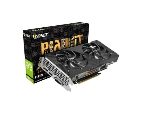 Видеокарта 6Gb PCI-E DDR6 Palit PA-RTX2060 Dual OC 6G DVI+HDMI+DP (RTL)