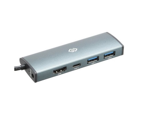 Разветвитель USB-C Digma HUB-2U3.0СH-UC-G 4порт. серый