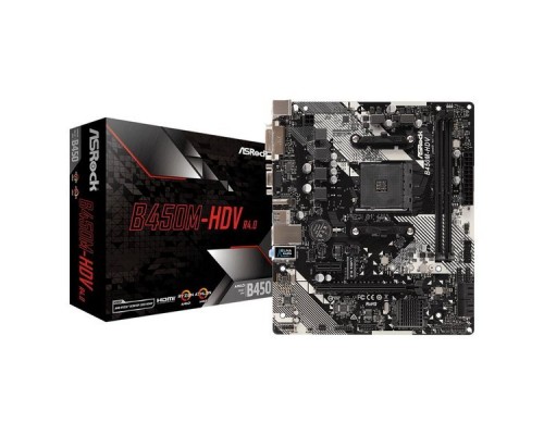 Материнская плата AMD B450 SAM4 MATX B450M-HDV R4.0 ASROCK