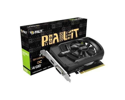 Видеокарта 4Gb PCI-E DDR5 Palit PA-GTX1650 StormX OC 4G DVI+HDMI (RTL)