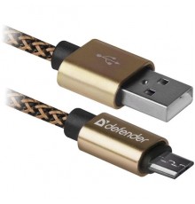 Кабель USB 2.0 A--micro-B 1.0м Defender USB08-03T PRO 87800 золотой                                                                                                                                                                                       