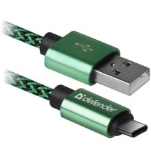 Кабель USB 2.0 A--USB 3.1 (Type-C) 1.0m Defender USB09-03T PRO 87816 зеленый                                                                                                                                                                              