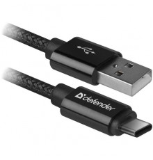 Кабель USB 2.0 A--USB 3.1 (Type-C) 1.0m Defender USB09-03T PRO 87814 черный                                                                                                                                                                               