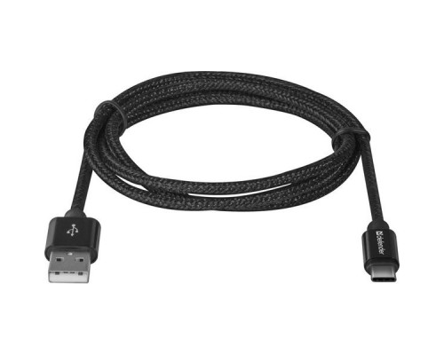 Кабель USB 2.0 A--USB 3.1 (Type-C) 1.0m Defender USB09-03T PRO 87814 черный