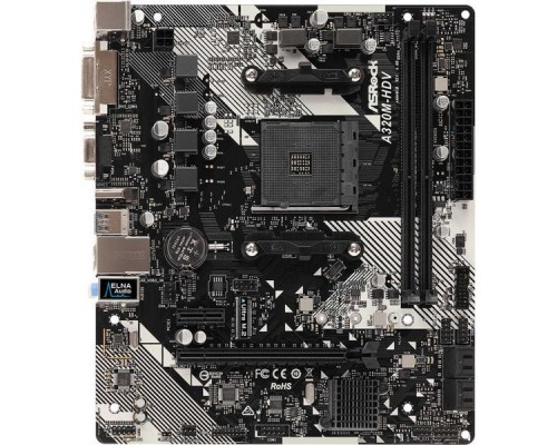 Мат. плата ASRock A320M-HDV R4.0 AM4, AMD A320, 2xDDR4, PCI-Ex16, PCI-Ex1, HDMI, D-Sub, DVI, SATAIII+RAID, M.2, GB Lan, USB3.1, mATX, Retail