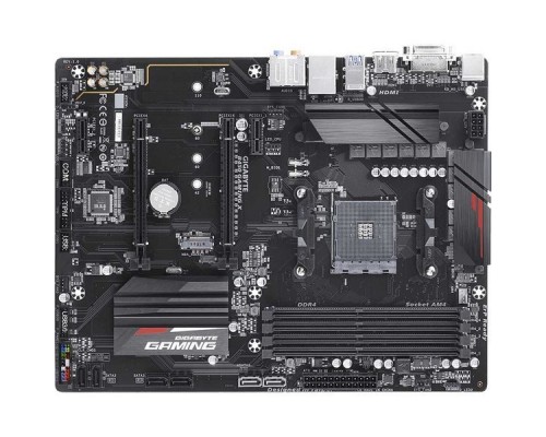 Материнская плата GigaByte B450 GAMING X SAM4 AMD B450 2xPCI-E DVI+HDMI GbLAN SATA RAID ATX 4DDR4 (RTL)