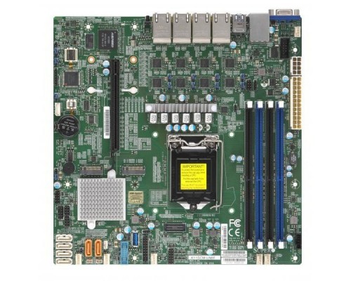 Материнская Плата SuperMicro MBD-X11SCM-LN8F-O Soc-1151 iC246 mATX 4xDDR4 6xSATA3 SATA RAID i210AT 8xGgbEth Ret