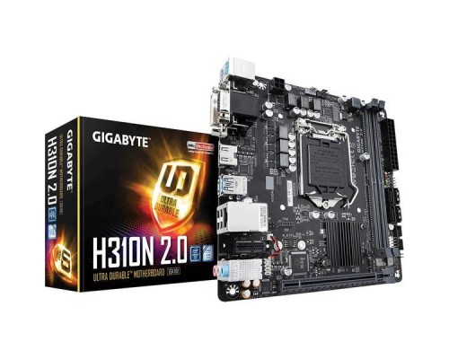 Материнская плата Gigabyte H310N 2.0 Soc-1151v2 Intel H310C 2xDDR4 mini-ITX AC`97 8ch(7.1) GbLAN+VGA+DVI+HDMI