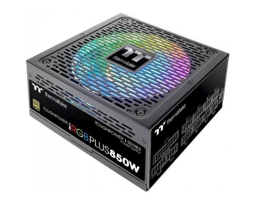 Блок питания Thermaltake ATX 850W Toughpower iRGB Plus 80+ gold (24+4+4pin) APFC 140mm fan color LED 12xSATA Cab Manag RTL