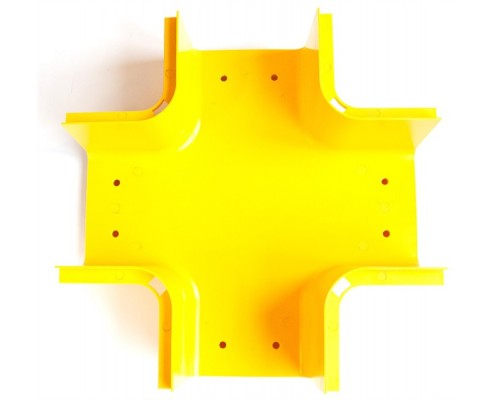 Х-соединитель оптического лотка 120 мм, желтый