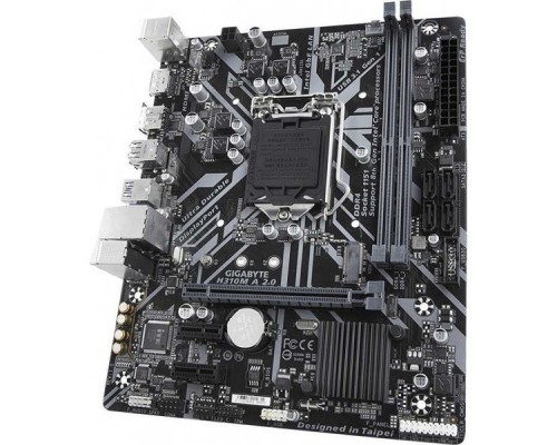 Материнская плата GIGABYTE H310M A 2.0, Socket 1151, Intel®H310, 2xDDR4-2666, HDMI+DP, 1xPCI-Ex16, 2xPCI-Ex1, 4xSATA3, 1xM.2, 8 Ch Audio, GLan, (4+2)xUSB2.0, (2+2)xUSB3.1, 2xPS/2, mATX, RTL,