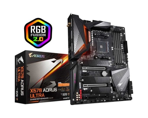 Материнская плата X570 AORUS ULTRA, Socket AM4, AMD X570, 4xDDR4-3200, HDMI, 3xPCI-Ex16, 2xPCI-Ex1, 6xSATA3(RAID 0/1/10), 3xM.2, 8 Ch Audio, GLan, Wi-Fi 802.11, (4+4)xUSB2.0, (5+4)xUSB3.2, (1+1)xUSB3.2 Type-C™, ATX, RTL