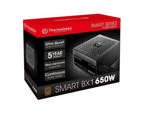 Блоки питания Thermaltake Smart BX1 650 PS-SPD-0650NNSABE-1 650W/Non Modular/Non Light/Single Voltage/Analog/80 Plus Bronze/EU/JP Main CAP/All Flat Cables , RTL